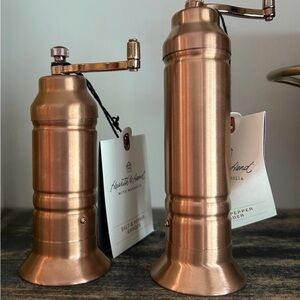 Hearth & Hand with Magnolia SALT & PEPPER Crank Grinder Mill Copper Finish Set